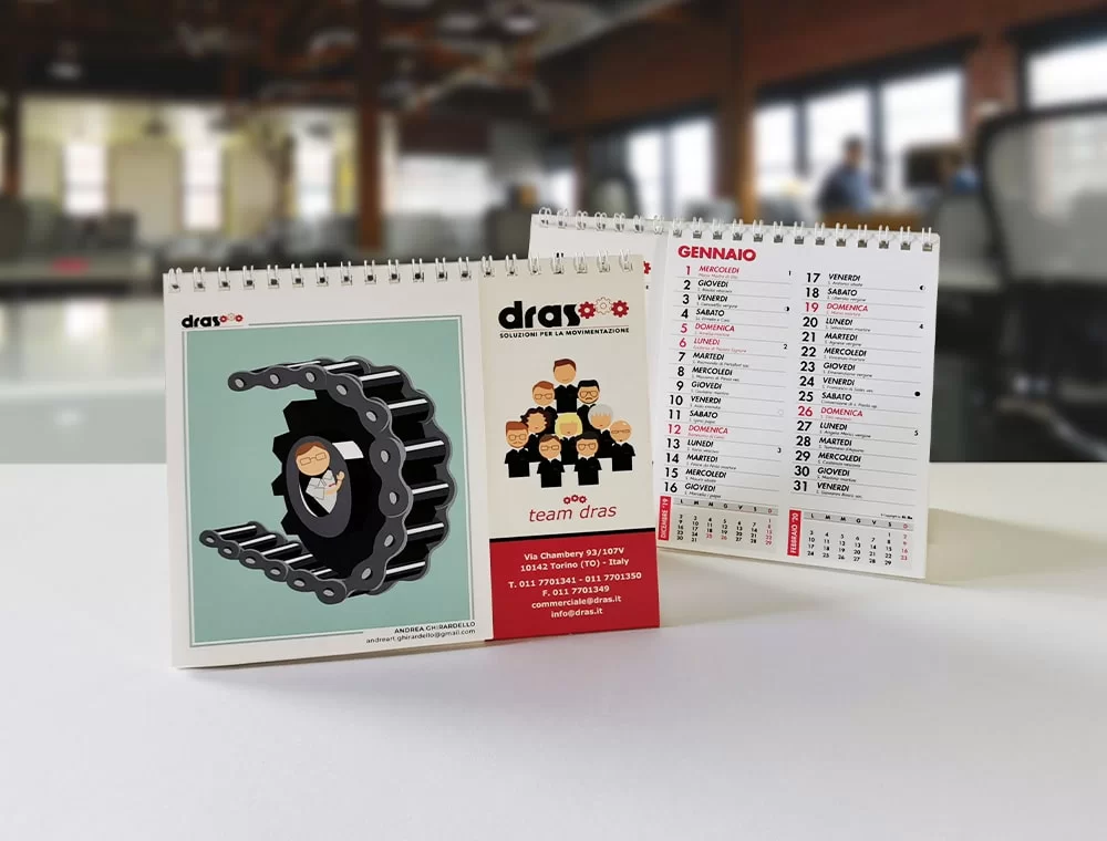 Esempio personalizzazione calendario modello GOLD